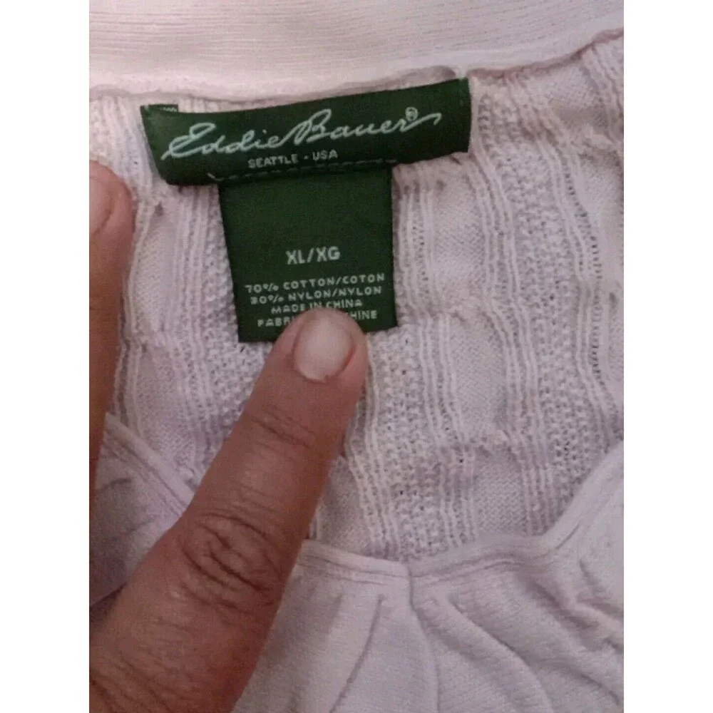 Eddie Bauer Sweater Womens Size XL Long Sleeve Pink Pullover Cable Knit